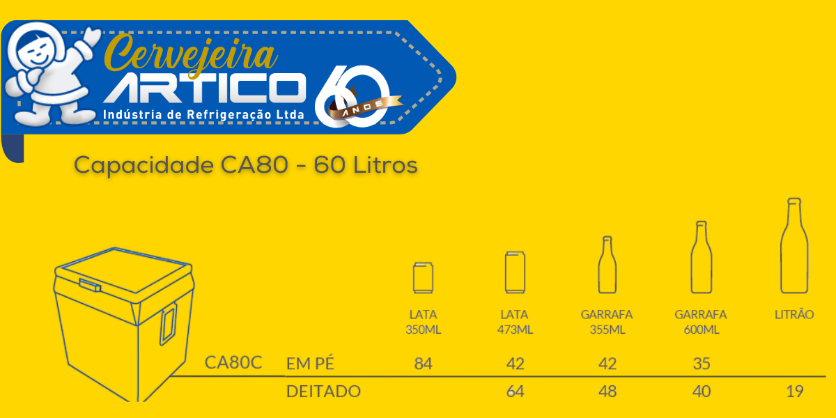 cervejeira ártico 60 litros